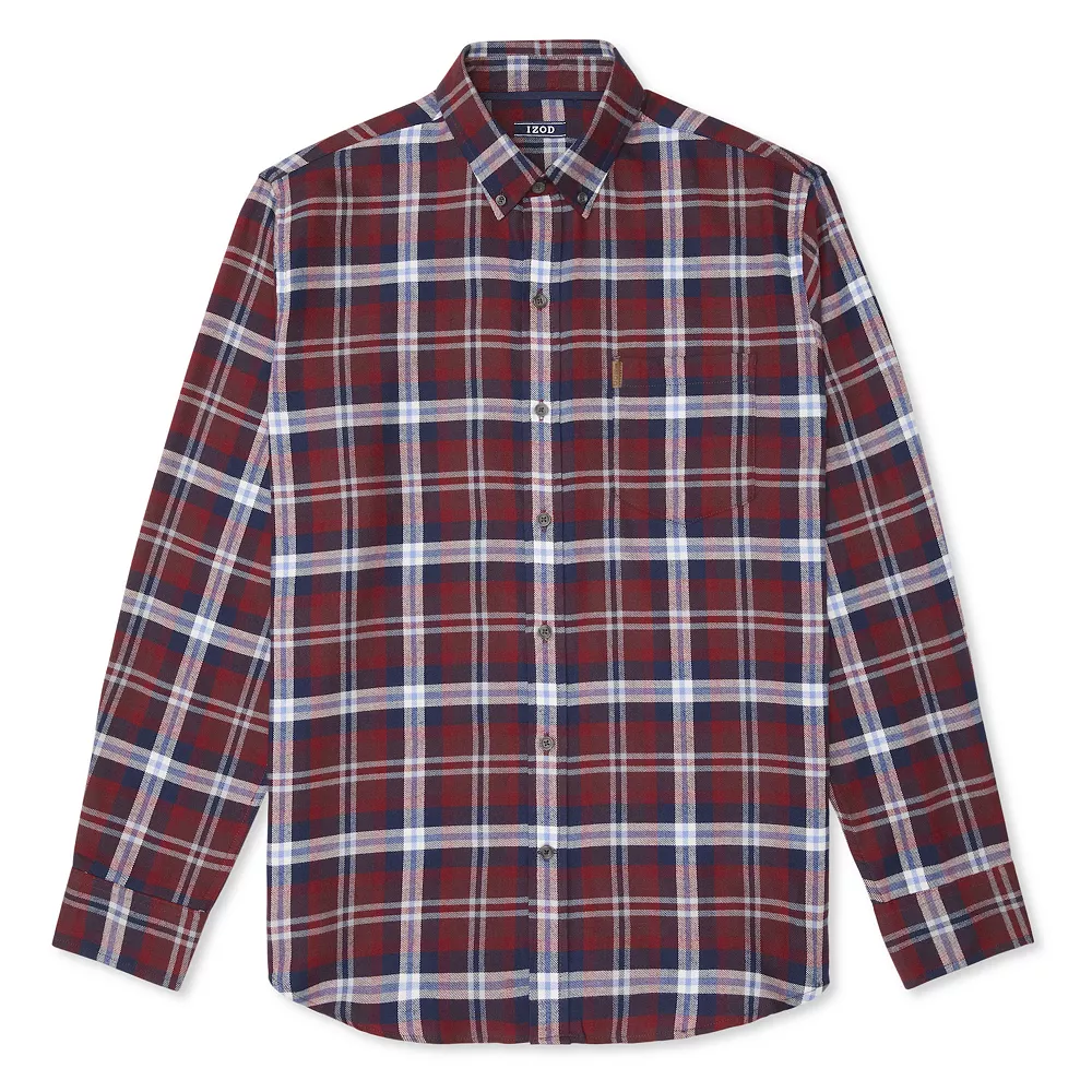 Big & Tall IZOD Classic-Fit Plaid Flannel Button-Down Shirt - Image 23