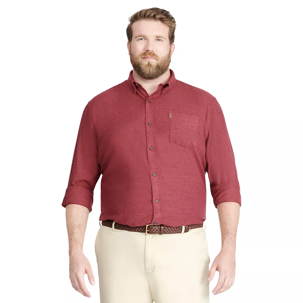 Big & Tall IZOD Classic-Fit Plaid Flannel Button-Down Shirt - Image 7