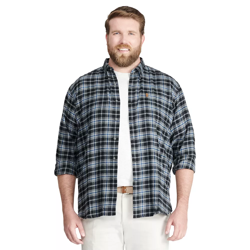 Big & Tall IZOD Classic-Fit Plaid Flannel Button-Down Shirt - Image 5