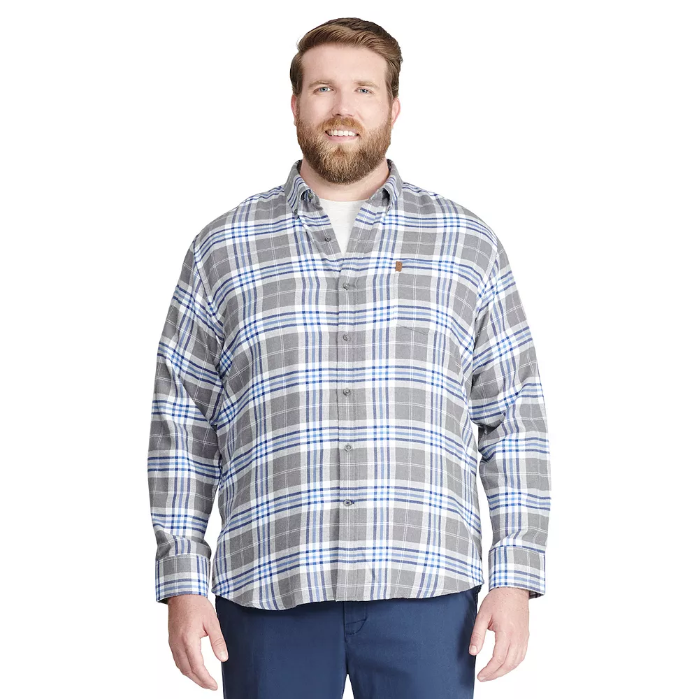 Big & Tall IZOD Classic-Fit Plaid Flannel Button-Down Shirt - Image 15
