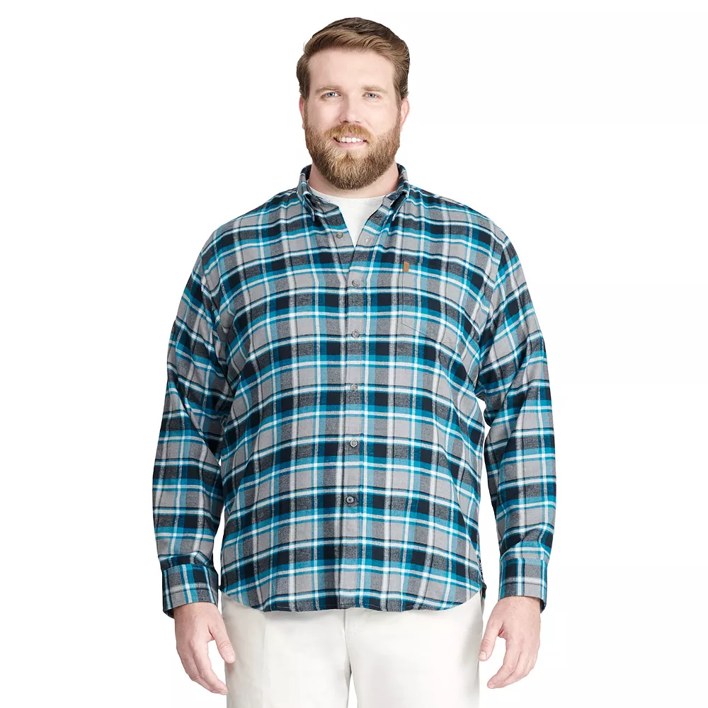 Big & Tall IZOD Classic-Fit Plaid Flannel Button-Down Shirt - Image 8