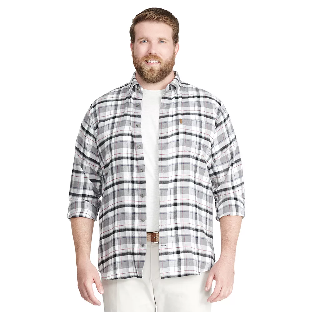 Big & Tall IZOD Classic-Fit Plaid Flannel Button-Down Shirt - Image 14