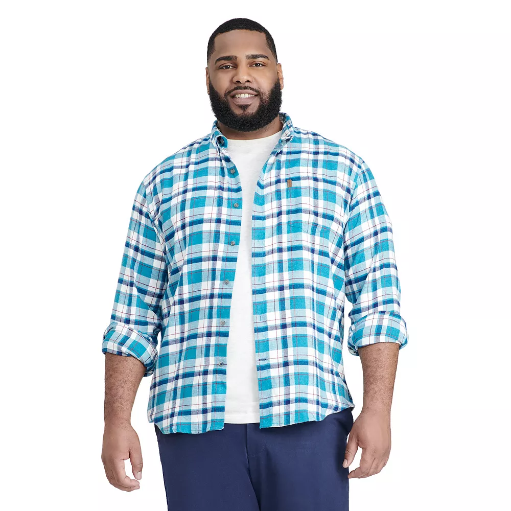 Big & Tall IZOD Classic-Fit Plaid Flannel Button-Down Shirt - Image 10