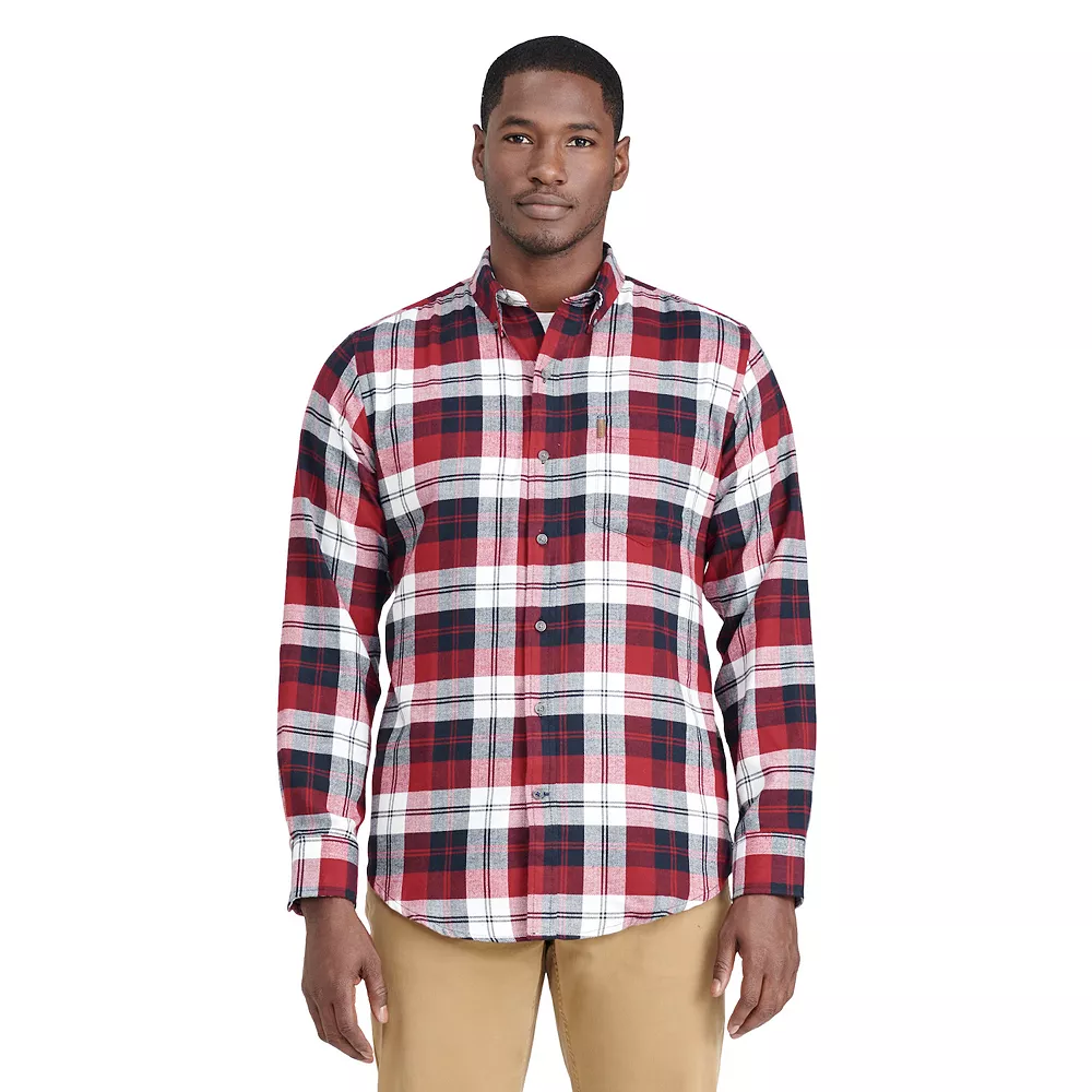 Big & Tall IZOD Classic-Fit Plaid Flannel Button-Down Shirt - Image 4