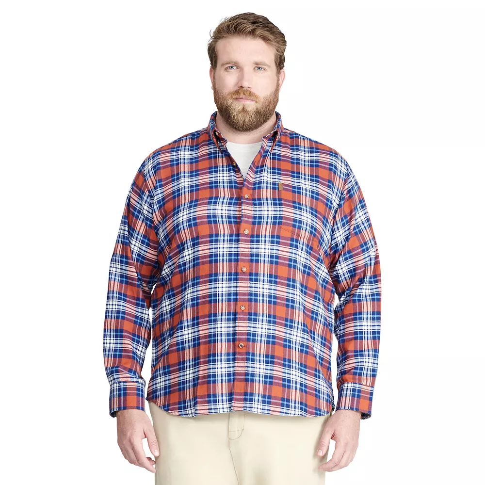 Big & Tall IZOD Classic-Fit Plaid Flannel Button-Down Shirt - Image 6