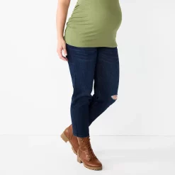 Maternity Sonoma Goods For LifeĀ® Over-The-Belly Cropped Straight-Leg Jeans