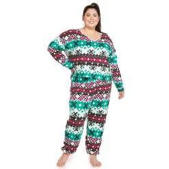 Juniors' Plus Size SO® Boxy Long Sleeve Pajama Top & Pajama Pants Set
