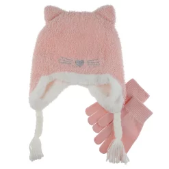 Girls Elli by Capelli Sleepy Fox Spacedye Earflap Hat & Magic Gloves Set