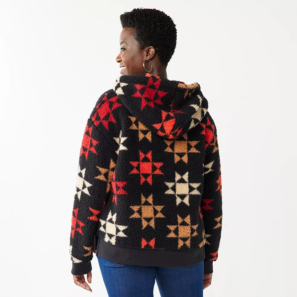 Petite Sonoma Goods For LifeĀ® Henley Sherpa Hoodie - Image 2