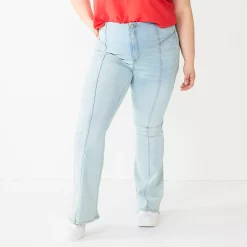 Juniors' Plus Size SO® High-Rise Seamed Flare Leg Jeans