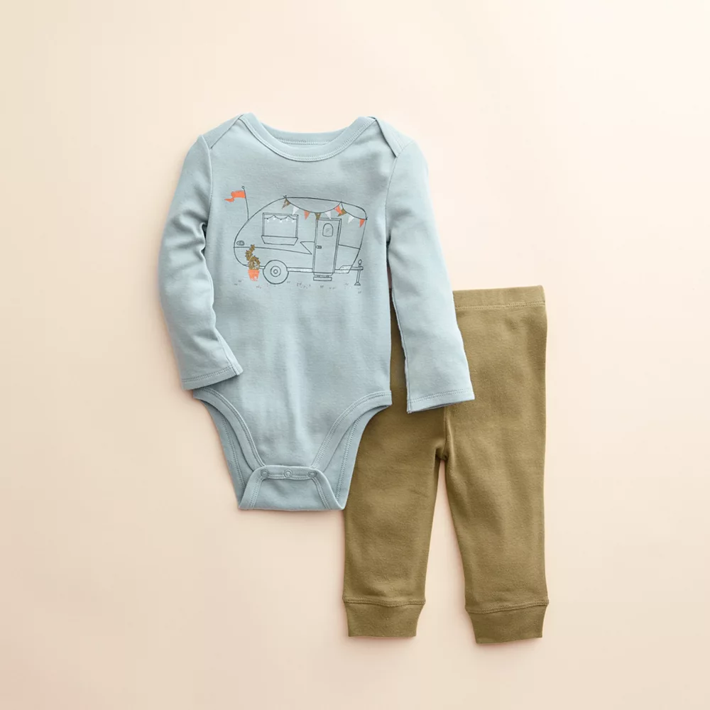 Baby Little Co. by Lauren Conrad Graphic Organic Cotton Bodysuit & Pants Set - Image 3