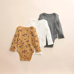 Baby Little Co. by Lauren Conrad 3-Pack Long-Sleeve Organic Cotton Bodysuits