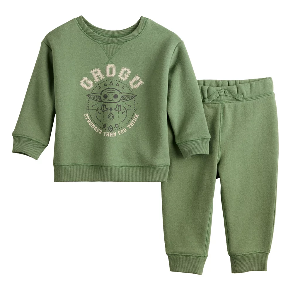 Baby Girl Jumping Beans® Star Wars The Mandalorian Grogu aka Baby Yoda Sweatshirt & Jogger Pants Set
