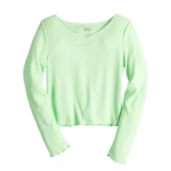 Girls 6-20 SO® Cinch Front Lettuce Hem Tee
