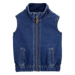 Baby Girls Carter's Zip-Up Knit Denim Vest