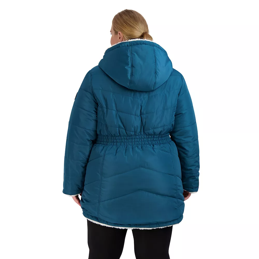 Juniors' Plus Size madden girl Sherpa Reversible Anorak Jacket - Image 3
