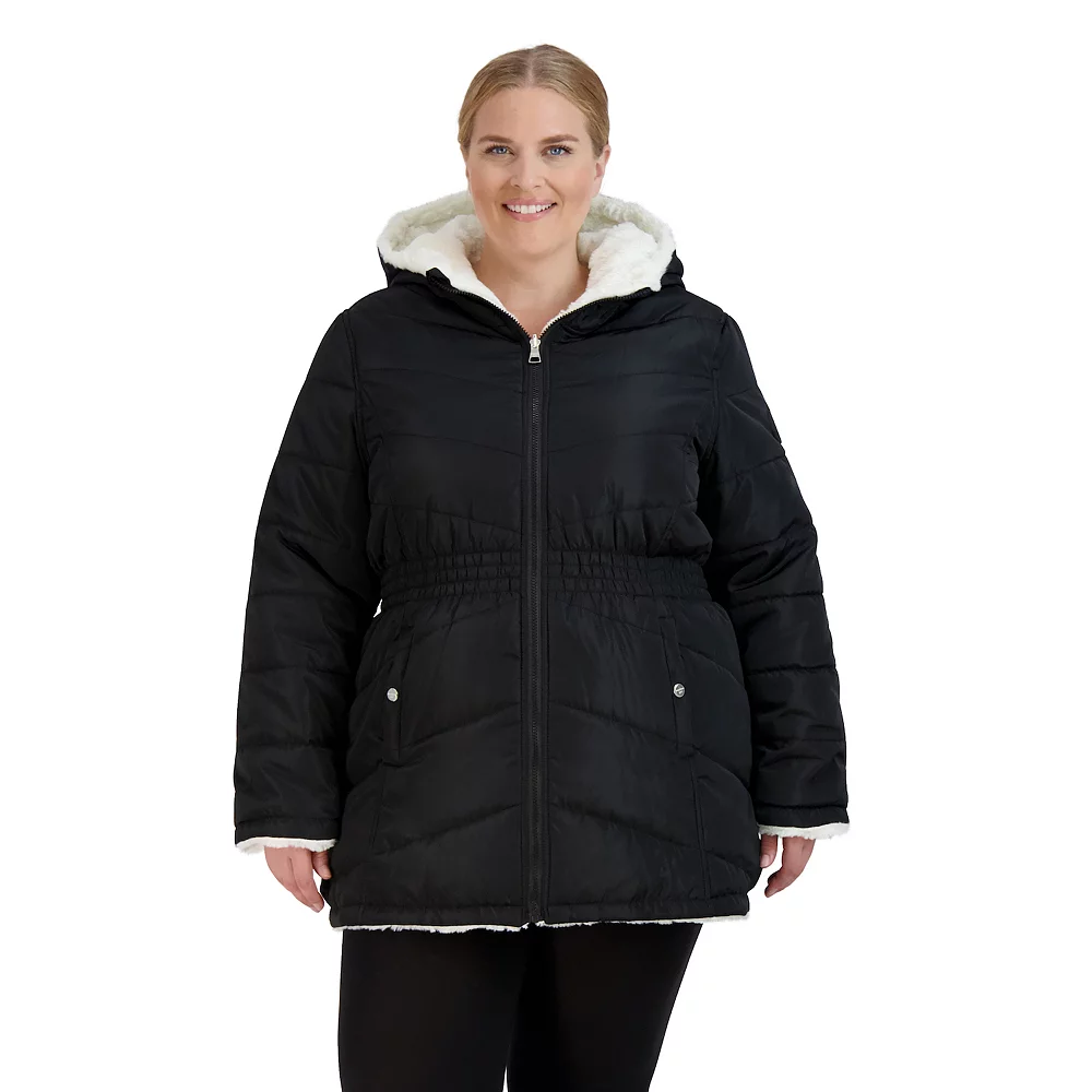 Juniors' Plus Size madden girl Sherpa Reversible Anorak Jacket - Image 2