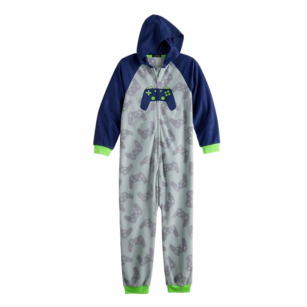 Boys 4-16 Cuddl Duds Hooded One-Piece Pajamas - Image 2