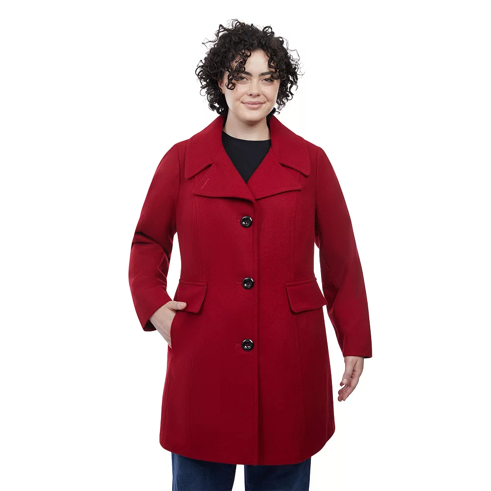 Plus Size London Fog Wool-Blend Peacoat - Image 2