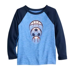 Boys 4-12 Jumping Beans® Sportsball Adaptive Sensory Friendly Raglan Sleeve Active Graphic Tee