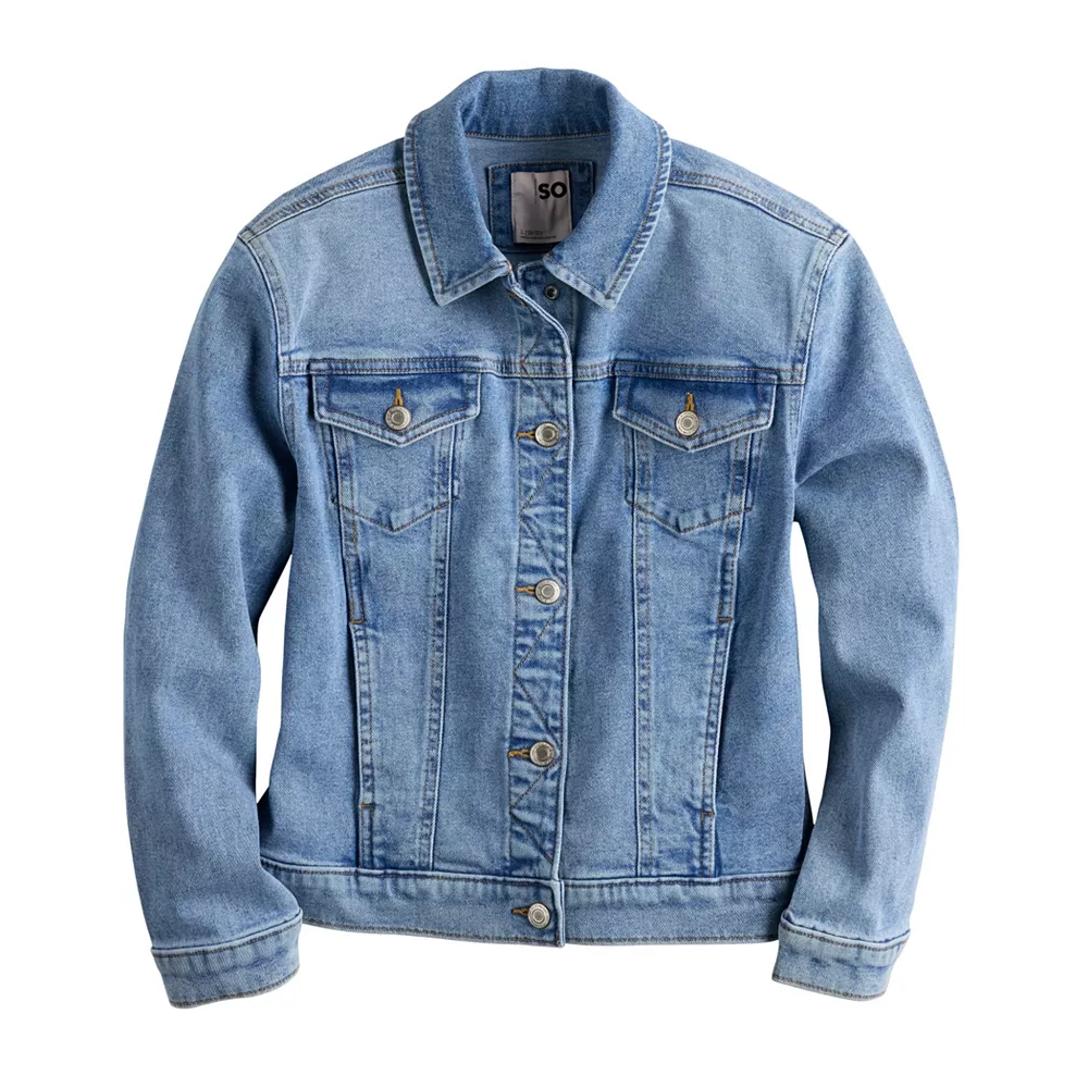 Girls 6-20 SO® 90's Loose Denim Jacket in Regular & Plus Size