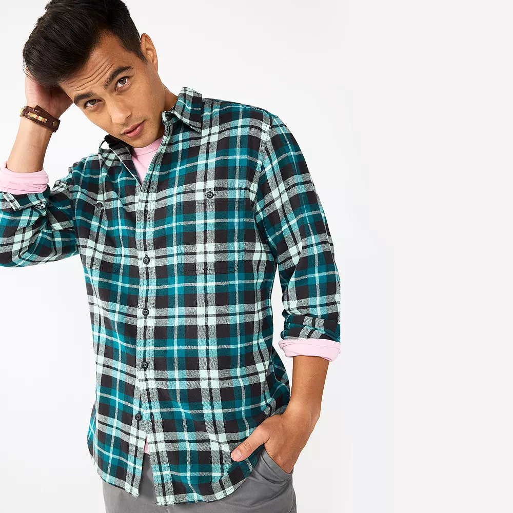 Men's Sonoma Goods For LifeĀ® Flannel Button-Down Shirt - Image 23