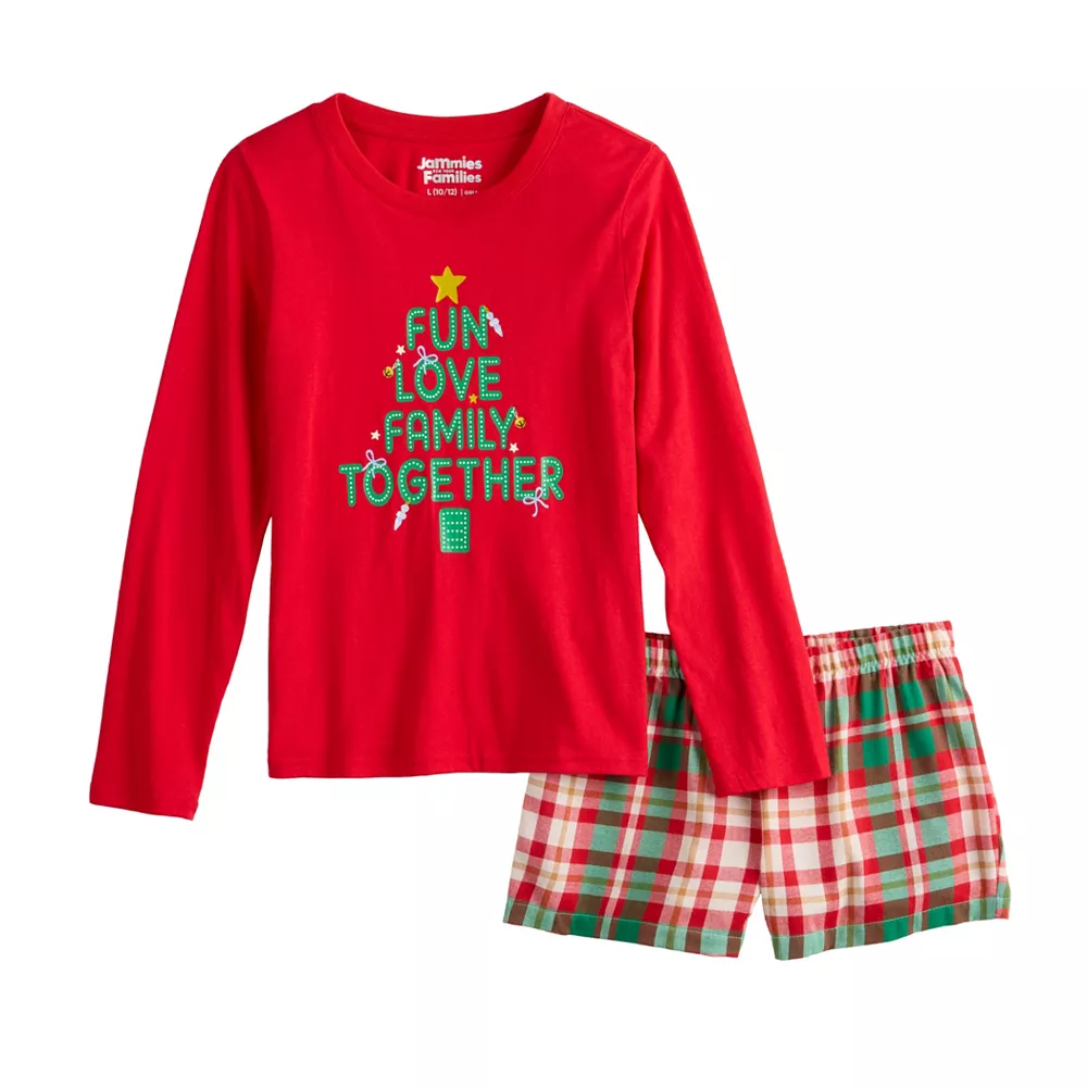 Girls 4-16 Jammies For Your Families® Joyful Celebration Family Together Tee & Short Set