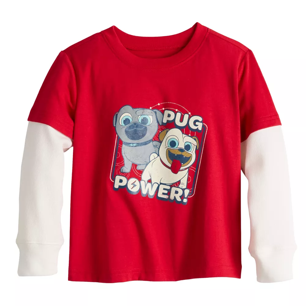 Toddler Boy Disney Puppy Dog Pals "Pug Power" Thermal Sleeve Graphic Skater Tee by Jumping BeansĀ®