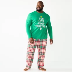 Big & Tall Jammies For Your Families® Joyful Celebration Family Together Top & Pants Pajama Set