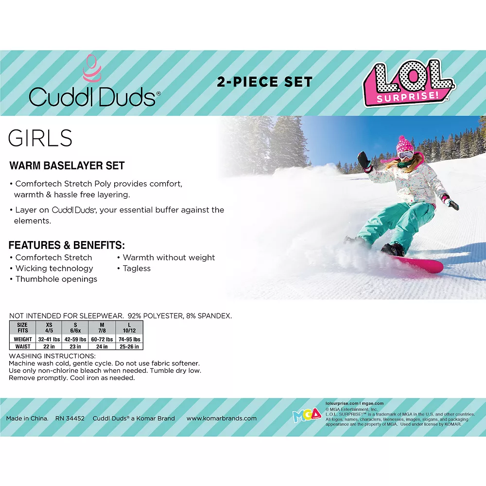 Girls 7-16 LOL Surprise Stretch 2-Piece Base Layer Set - Image 3