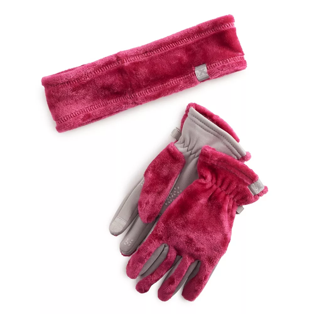 Girls ZeroXposur Gianna High Pile Headband & Gloves Set