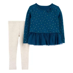 Baby Girl Carter's 2-Piece Peplum Top & Legging Set