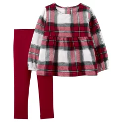 Baby Girl Carter's Plaid Flannel Top & Leggings Set