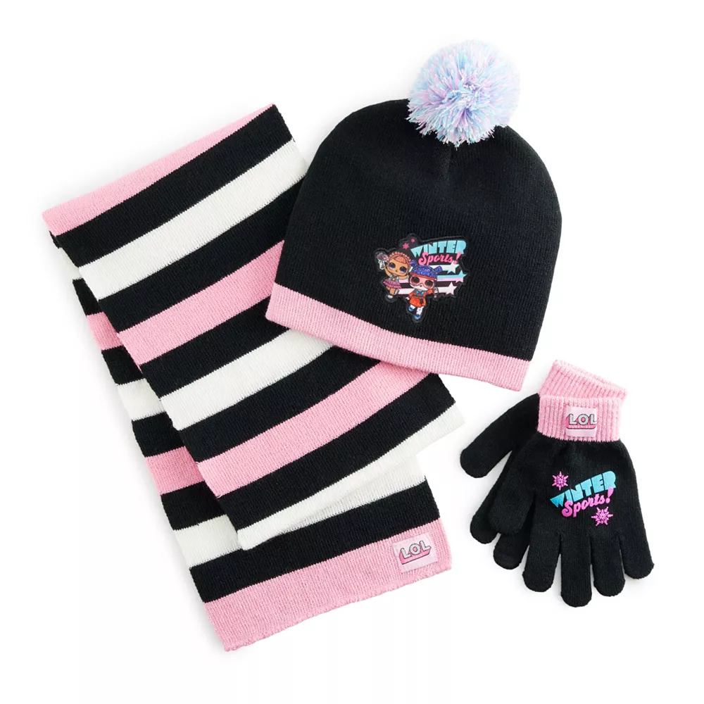 Girls L.O.L. Surprise! Hat, Scarf, & Mittens Set