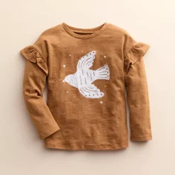 Girls 4-8 Little Co. by Lauren Conrad Organic Long-Sleeve Ruffle Tee