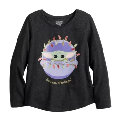 Toddler Girl Jumping Beans® The Mandalorian Embellished Holiday Shirttail Hem Tee