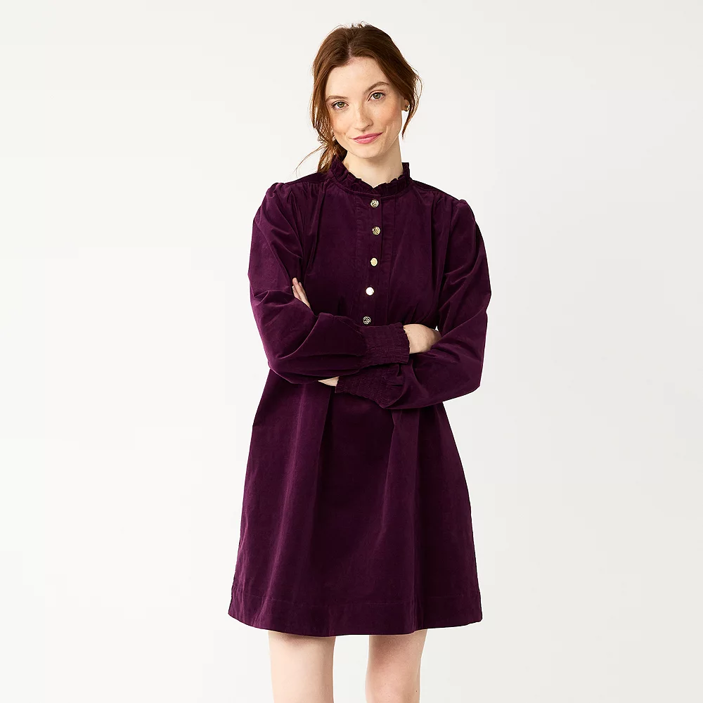Women's DRAPER JAMES RSVP⢠Corduroy Scalloped Mini Dress