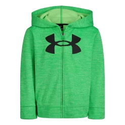 Boys 4-7 Under Armour Lime Green & Black Twist Logo Zip-Up Graphic Hoodie