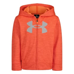 Boys 4-7 Under Armour Orange & Gray Twist Logo Zip-Up Graphic Hoodie