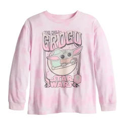 Girls 7-16 Oversized Baby Yoda Grogu Long Sleeve Graphic Tee